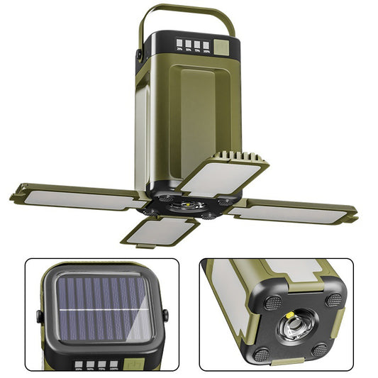 Solar Powered Camping Lantern – Foldable LED Outdoor Light with Power Bank