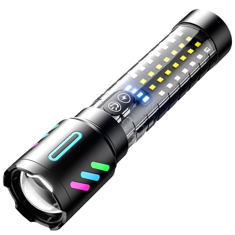 Rechargeable Tactical Flashlight – Multi-Mode LED Torch with Emergency Warning Light