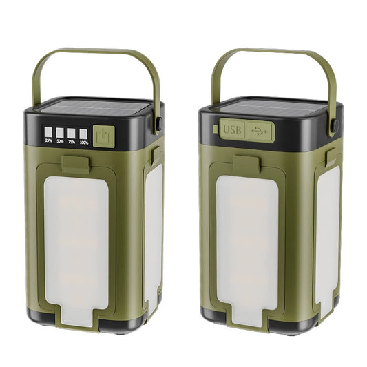 Solar Powered Camping Lantern – Foldable LED Outdoor Light with Power Bank