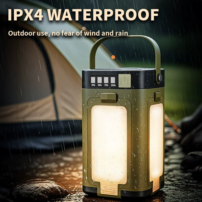 Solar Powered Camping Lantern – Foldable LED Outdoor Light with Power Bank